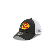 (Youth) Bass Pro Shops New Era 39THIRTY 3930 Mesh Trucker Flexfit Cap Hat Dark Gray/White Crown Dark Gray Visor